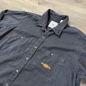 Midwest Garment Co Aztec Design Western Cowboy Black Flannel Shirt Men’s Size XL